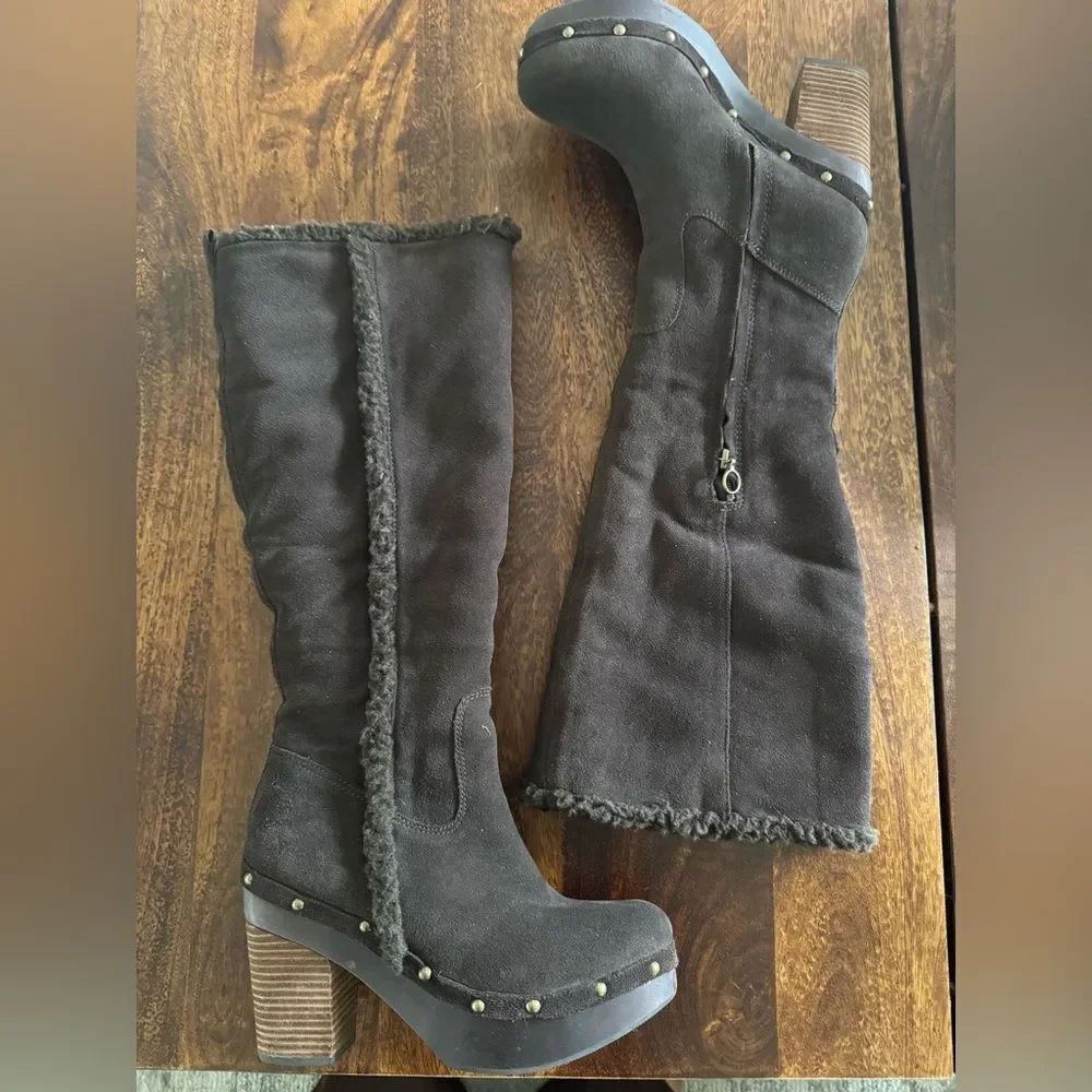 Ralph Lauren DENIM & SUPPLY SHEARLING CLOG SUEDE KNEE HIGH BOOTS